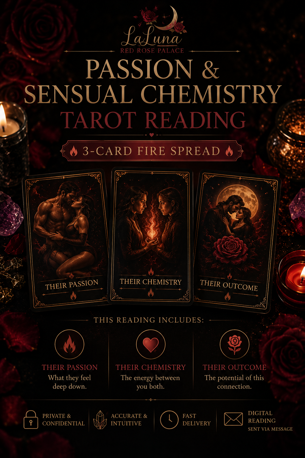Passion & Sensual Chemistry Tarot Reading 3 Card Fire Spread
