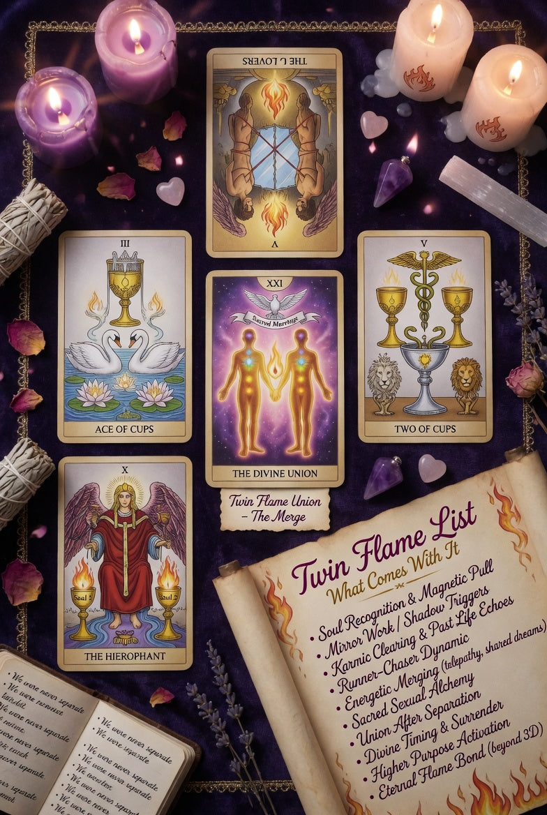 Twin Flame & Divine Union Tarot Reading 5 Card Soul Connection